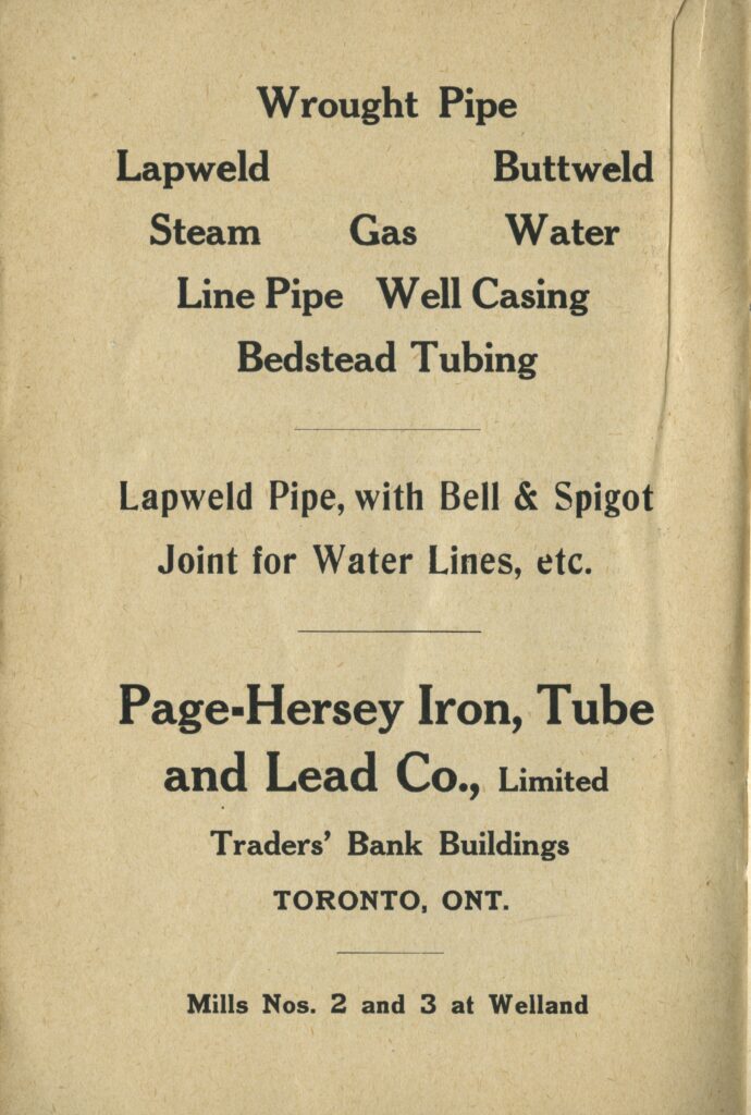 An old page with text from a page-hersey advertisement. 